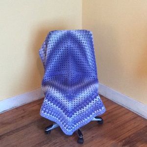 Lovely Purple Blue Cascade Crocheted Blanket